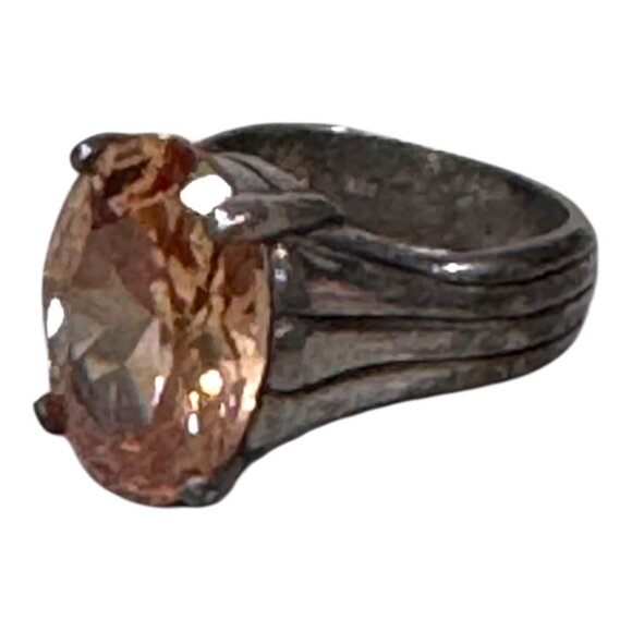 Silpada Sterling Silver 925 Your Highness Poppy Orange CZ Ring Size 6 Statement - Picture 8 of 11